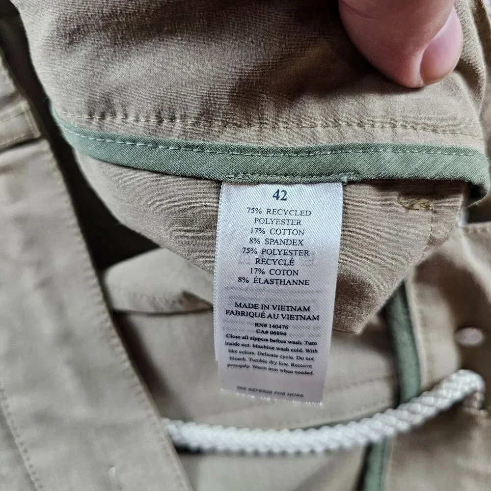 Faherty Shorts Mens 42 Khaki Stretch Performance All Day Chino Hiking Camping